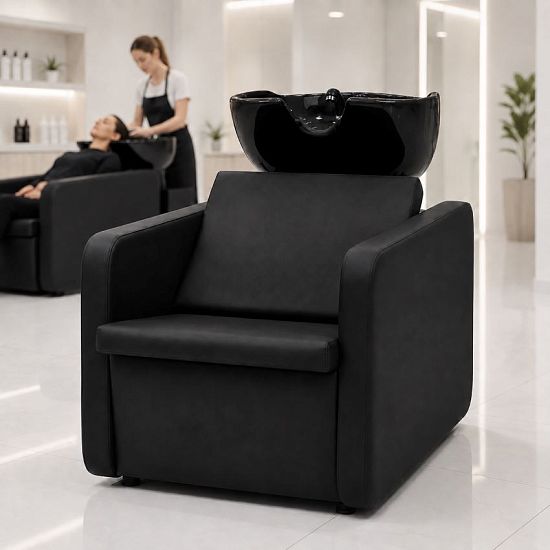 Парикмахерская мойка PRIMO PRO ЭКО черная, с раковиной К02 черной