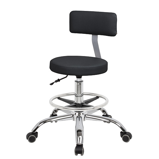 Стулья для маникюра: Топ со спинкой для маникюра с кругом под ноги (VLK 600, хром) за