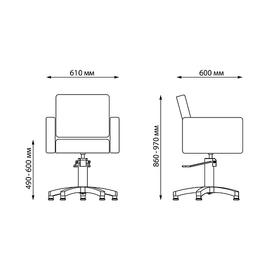 Парикмахерские кресла: Примо (VLK 725, на пятилучии) за 610 руб. Фото 8