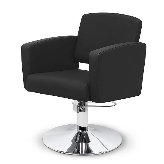 Парикмахерское кресло Модена UNICO BLACK — хромированный диск