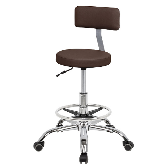 Стулья для маникюра: Топ со спинкой для маникюра с кругом под ноги (VLK 501, хром) за 330 руб. Фото 2