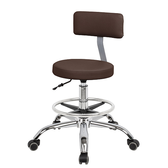 Стулья косметолога: Топ со спинкой для косметолога с кругом под ноги (VLK 501) за