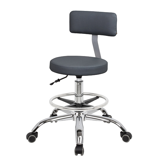 Стулья для маникюра: Топ со спинкой для маникюра с кругом под ноги (VLK 700, хром) за