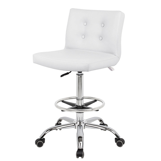 Стулья для парикмахера: Канто для парикмахера с кругом под ноги (VLK 100, с пуговицами) за